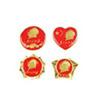 Premium Red Brooch Metal Pin Badge - Commemorative Gift
