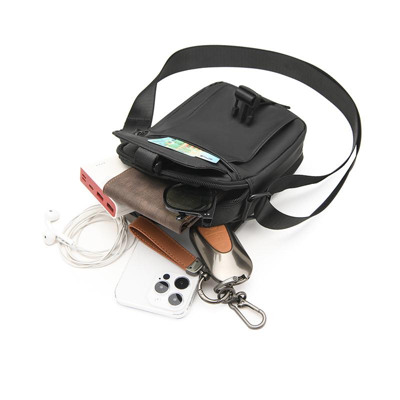 Borsa a tracolla impermeabile da uomo, borsa a tracolla verticale leggera, piccola borsa