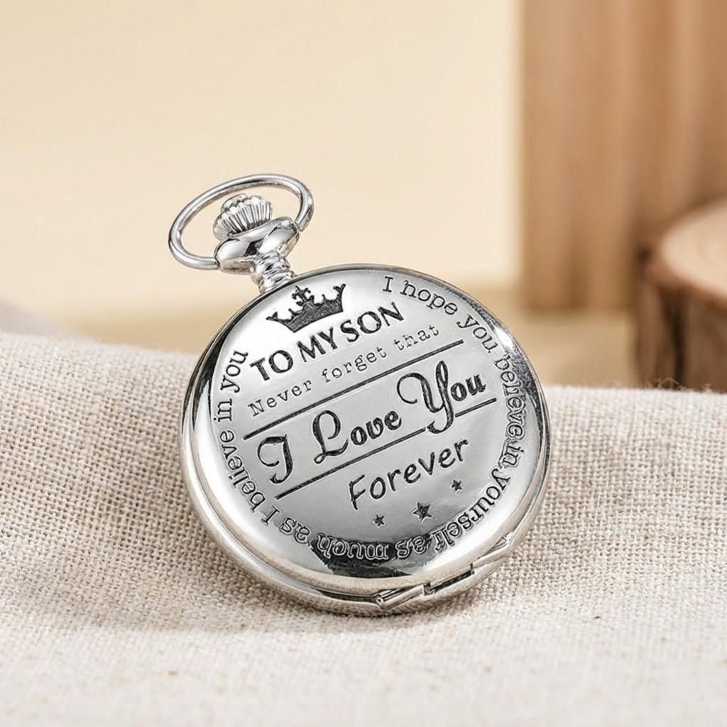 

Vintage Round Roman Numeral Dial Pocket Watch with Chain Perfect Gift for Christmas Birthday Graduation срібний