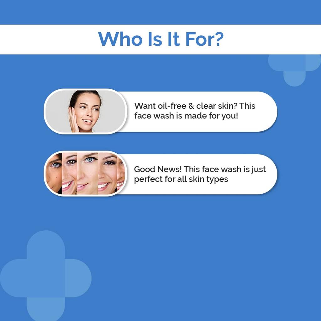 The Derma Co Ölfreies Tägliches Gesichtswaschgel 2er-Pack Für Klare Hydratisierte Haut Mit Sanftem Peeling Und Glanzkontrolle Je 100 ml