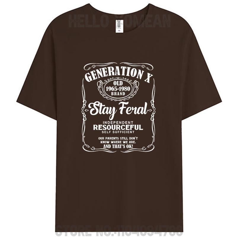 Generation X Stay Feral Resourceful Self Sufficient Funny Women Men's T-Shirt Gen X Graphic Casual Tee Shirts Hipster Loose Tops