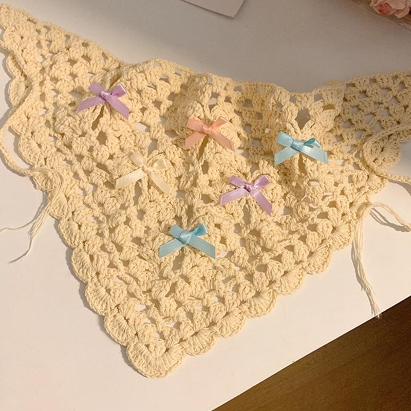 Crochet Hair Bandana Headbands Knitted Bowknot Head Scarf Festival Headwrap