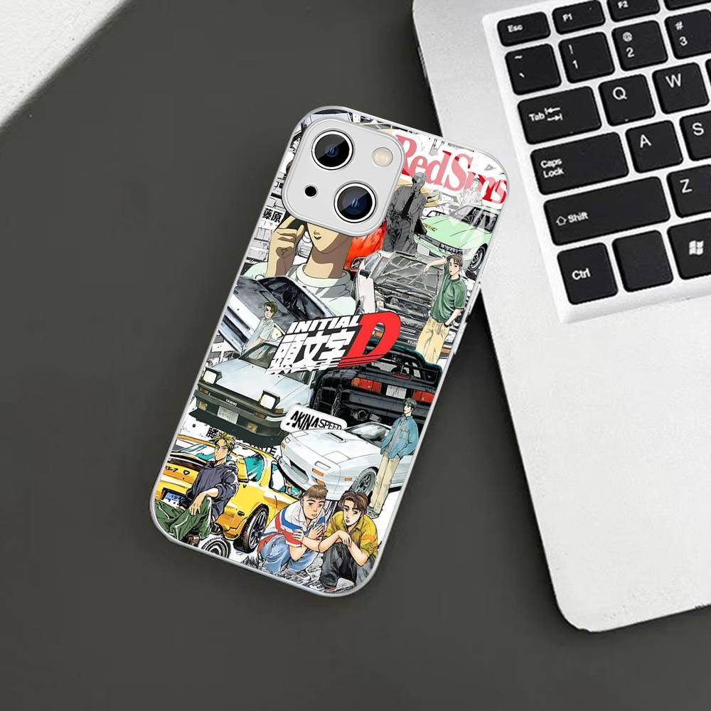 Road Racing Anime I-Initial D Tempered Glass For Iphone 14 13 12 11 Pro Mini XS MAX 14Plus X XS XR Cover