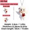 2D Flat Exquisite Fashion Lovely Love Angel Pendant Necklace Acrylic Gorgeous Angel Pattern Charm Pendant Daily Party Holiday