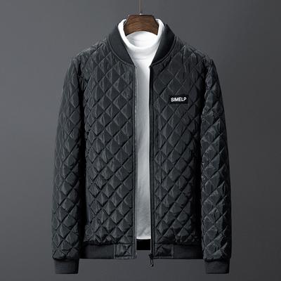 Jacke Winter Herren Samt verdickter Baumwollmantel Koreanische Version trendige Marke Hahnentritt-Baumwollmantel lässig warmer Baumwollmantel mit Baseballkragen