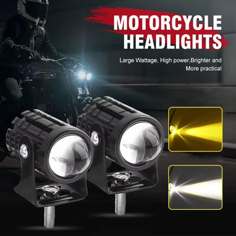 Mini 2-Farben LED-Spotlicht für Motorrad Auto Universal Doppellicht Hohe Leistung Helle Scheinwerferlampe Motorradzubehör D5e9