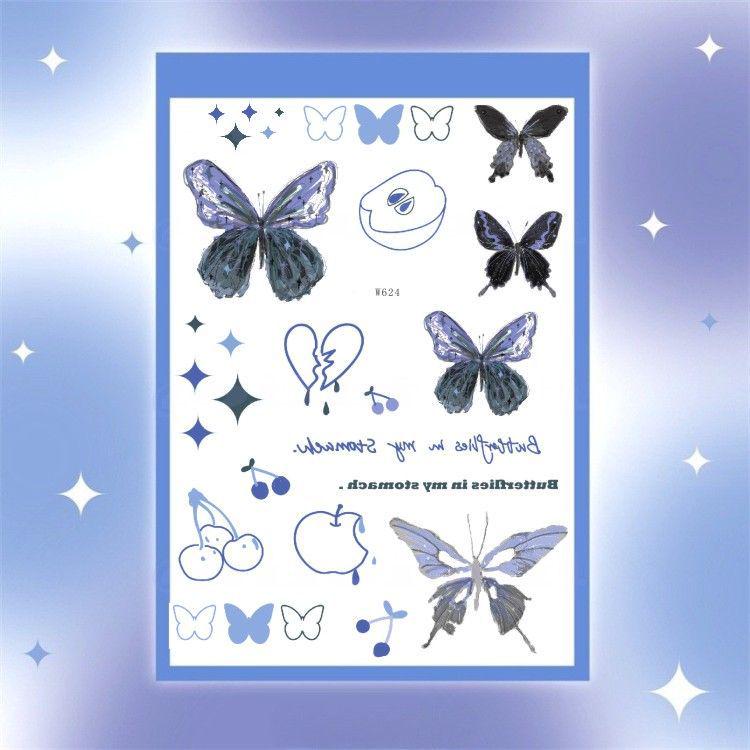 Waterproof Realistic Butterfly Tattoo Sticker – Small, Fresh, Aesthetic Cartoon Style, Long-Lasting, Personalized Colors