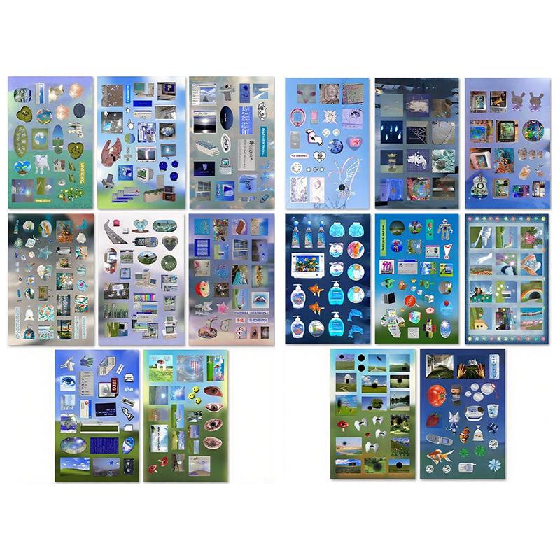 8/16 Sheets DIY Decoration Y2k Gen Z Electronic Memories Style Retro Dreamcore Collages Journals Diary Scrapbook Stickers