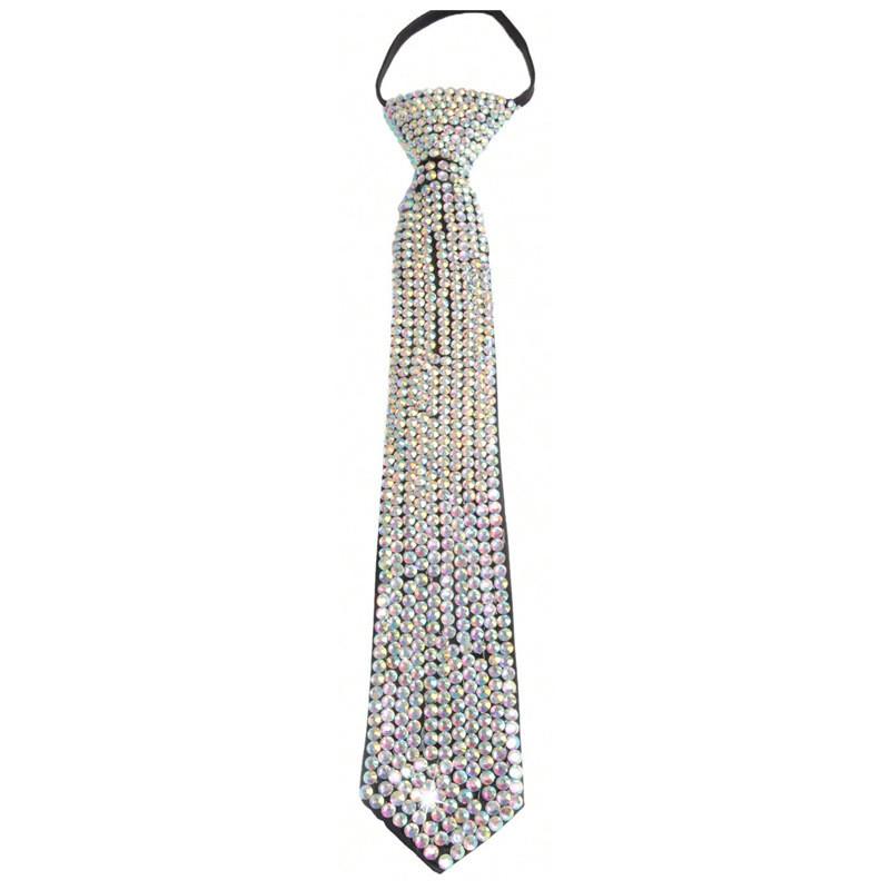 Geometric Crystal Tie With Metal Finish For Adults Casual Fashion Accessory