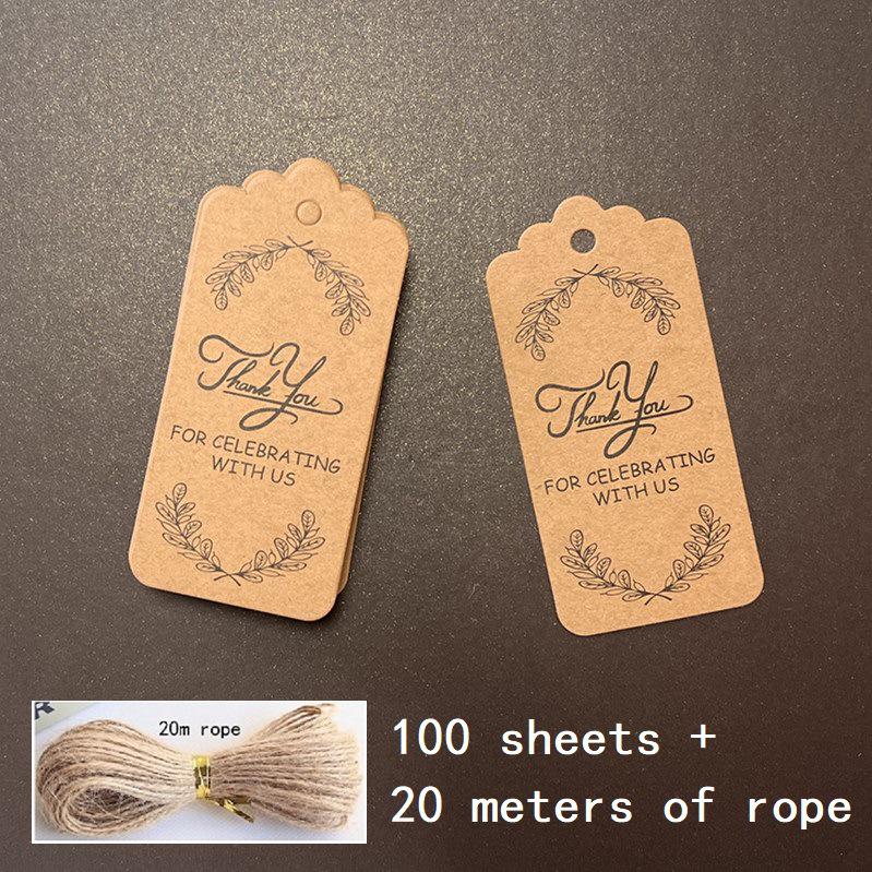 

Бирки с благодарностью из крафт-бумаги для упаковки подарочных карт и навесных этикеток