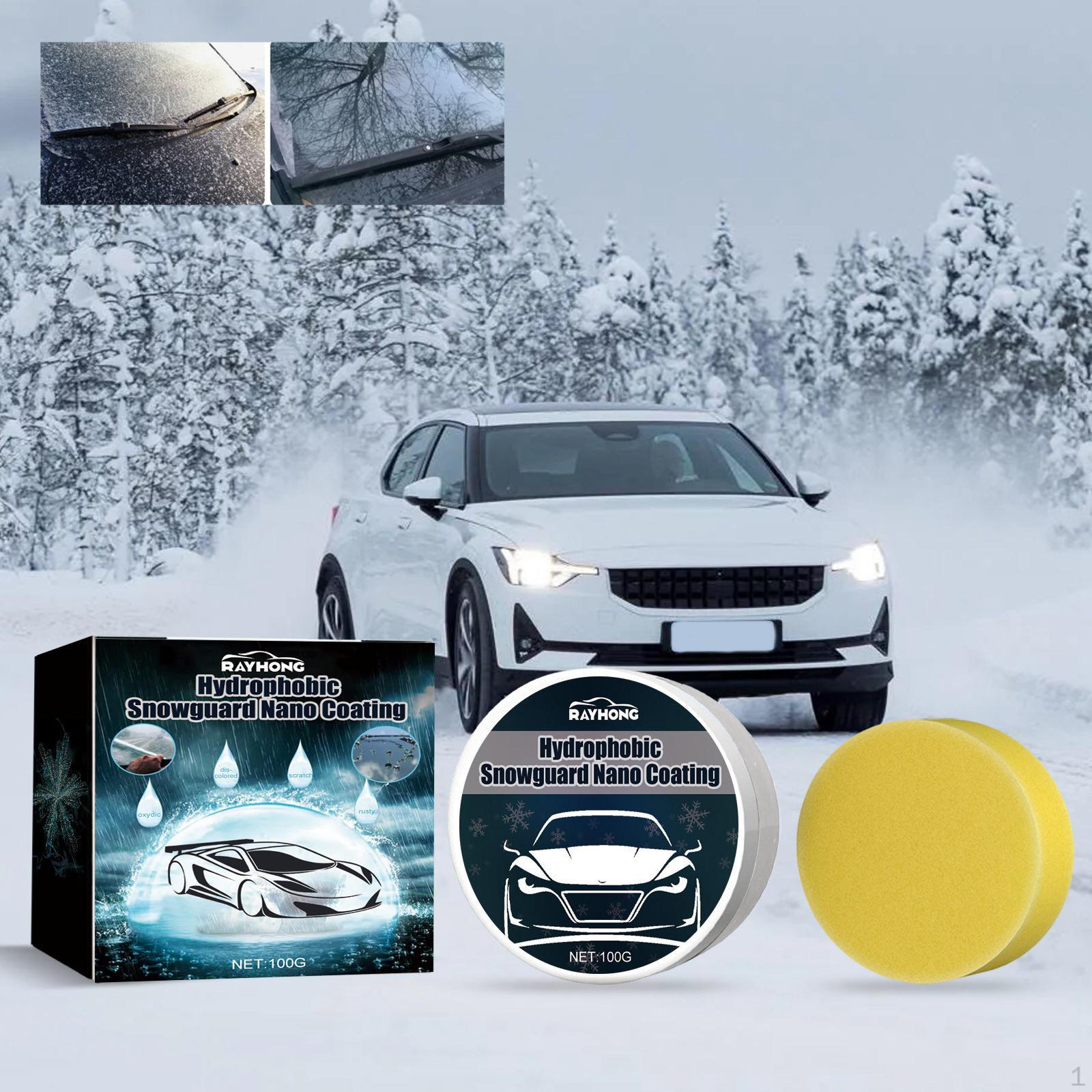 

Car Deicing Snow Removal Sponge Cleaning Kit Windshield Ice Tool Portable Multipurpose