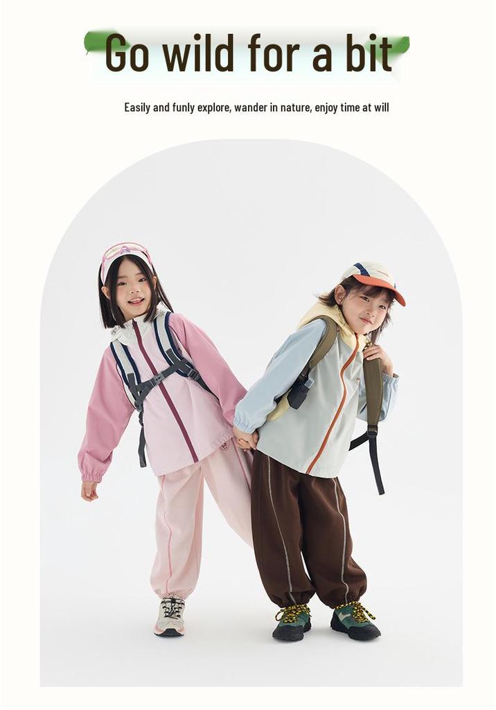 Children's Spring Sports Color Block Windbreaker for Boys & Girls - 818502