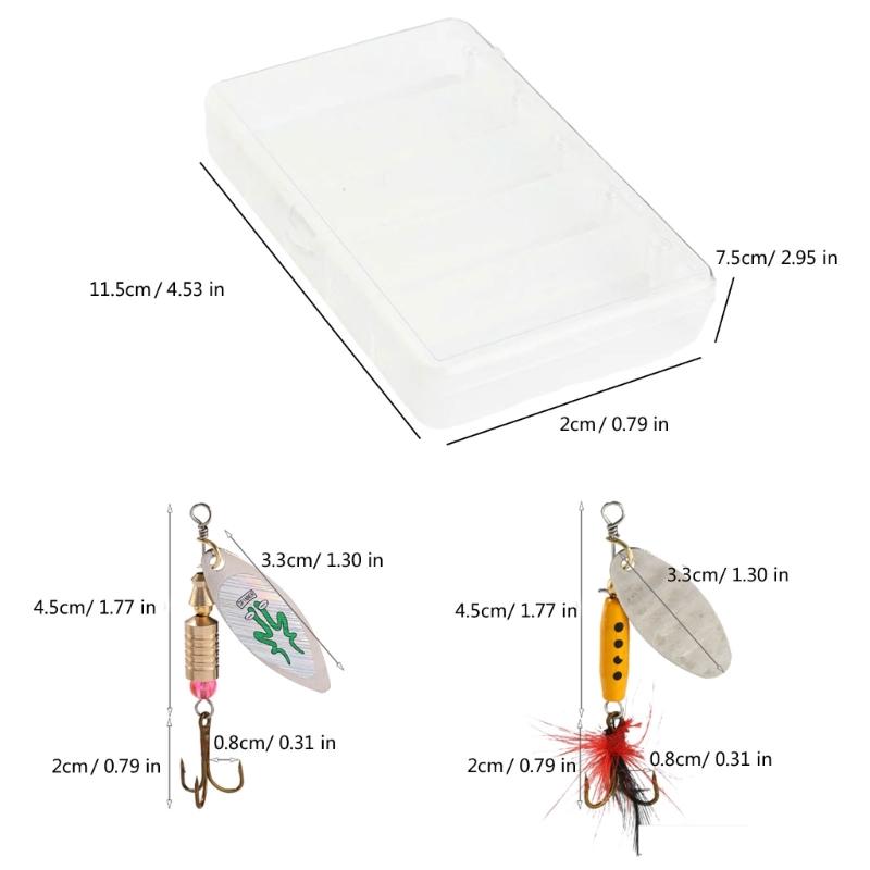 5 Stück lange Wurf-Metall-Drehköder mit Haken-Pailletten Künstliche Köder Harte Metall-Spinnerköder Einfach zu bedienen