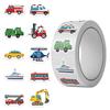 500 Pieces Per Roll Cartoon Truck Vehicle Children's Toy Rolls of Stickers Waterproof Decorative Luggage Box Stickers