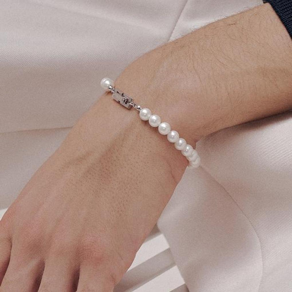 White 6mm Pearl Bracelet (L) OTB1229L5PWI