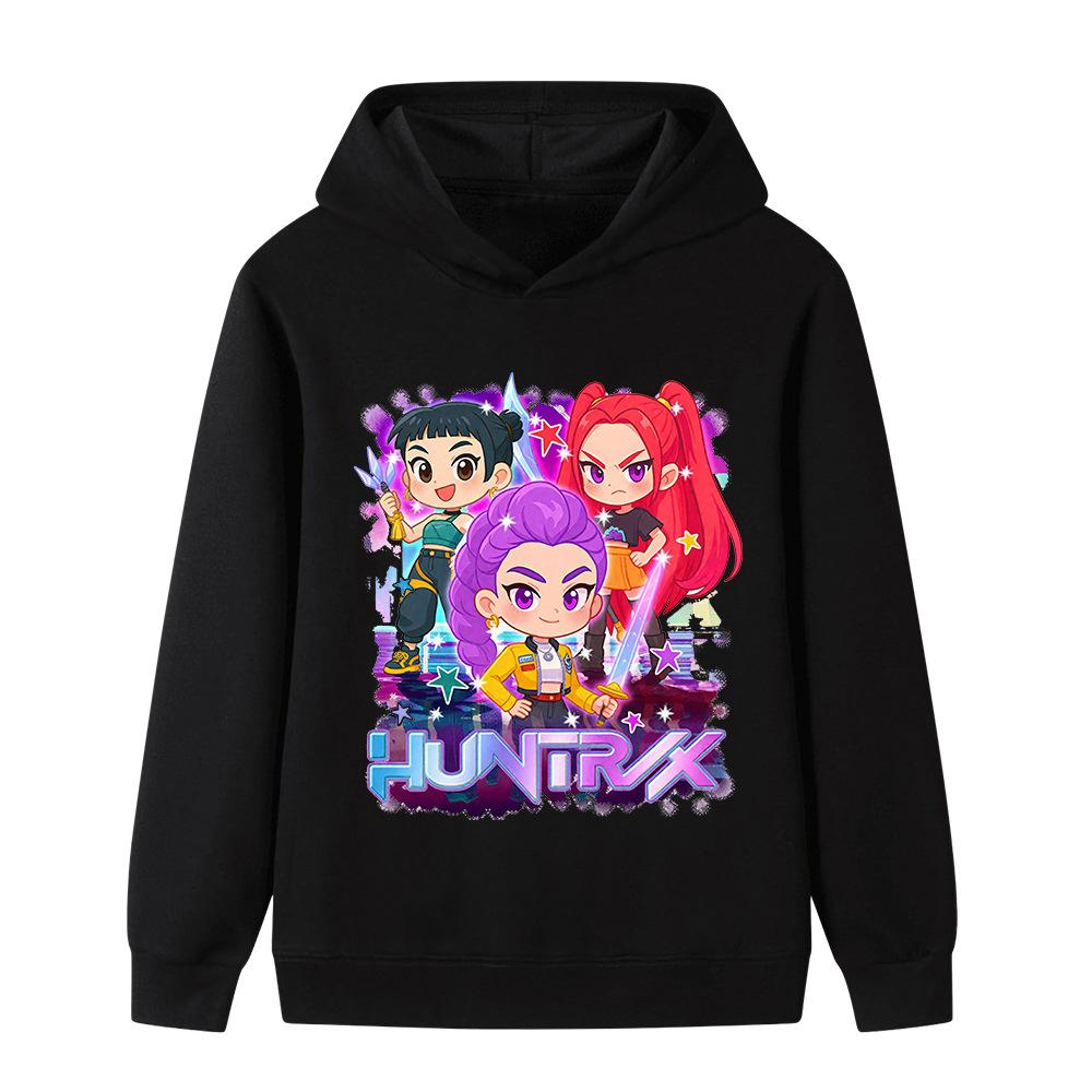 Autumn Winter Huntrx Anime Character Printed Hoodies Casual Warm Sports Long Sleeved Children's Boy and Girl Kids Unisex Hooded Sweatshirts