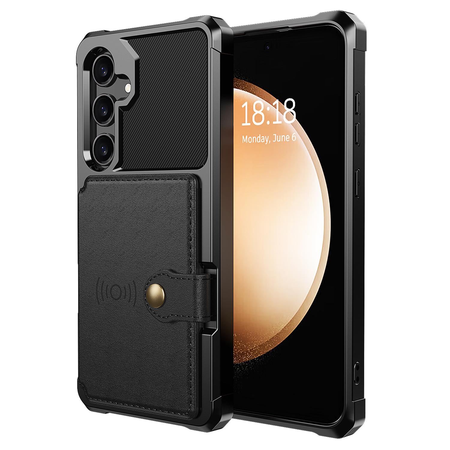 

ZM03 For Samsung Galaxy A35 5G Case Card Slots PU Leather+TPU Phone Cover Black