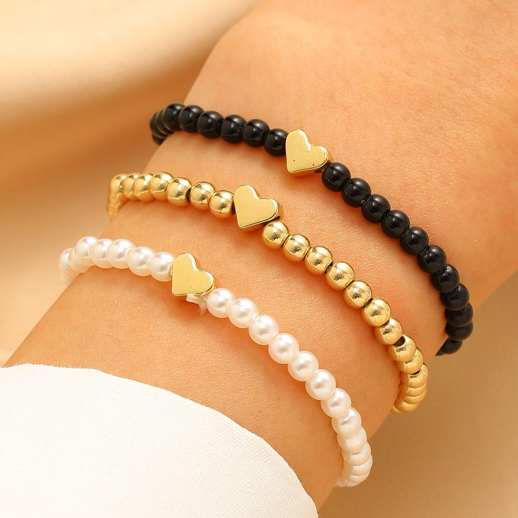 High quality 2026 popular fashion simple versatile beaded elastic bracelet cross love bracelet bracelet men and women