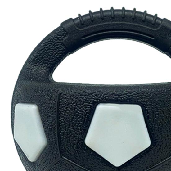 Dog Ball with Handle Squeaky Interactive Fetch Ball Rubber Pet Football Calming Ball Floating Water Toy for Training Breed Dogs Aggressive Chewers