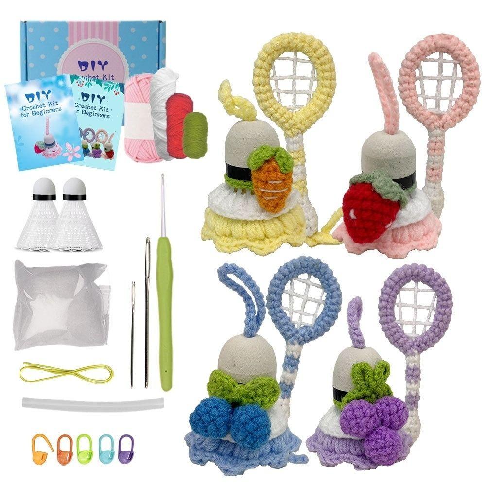 

Подвеска для сумки, вязанная крючком, бадминтон, кулон, шерстяное изделие, набор для самостоятельного вязания крючком, брелок для сумки с подвеской в виде бадминтона фиолетовый