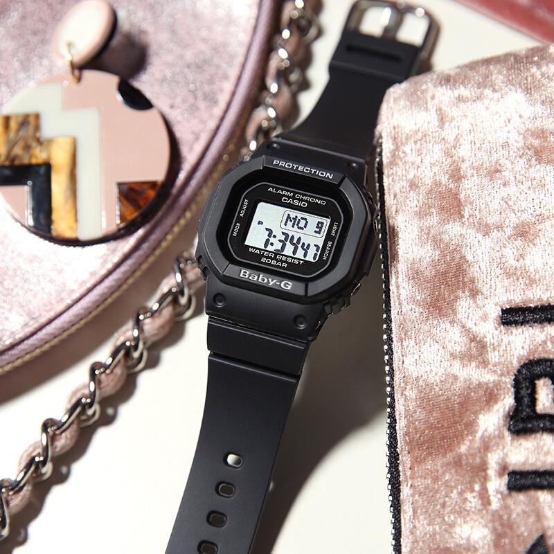 G-Shock Casio G-SHOCKBABY-G series retro cool small square LCD display shockproof and waterproof watch Japanese and Korean GW-M5610-1BGD-560-1PRD