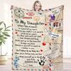 "To My Daughter" Cabin-Style Flannel Blanket - Cozy, Soft & Warm with Heartfelt Message, All-Season Comfort, Great for Sofa