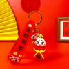 Creative Snake Year Keychain Lucky Cartoon Snake Pendant Fashion New Year Key Ring  Bag Charm