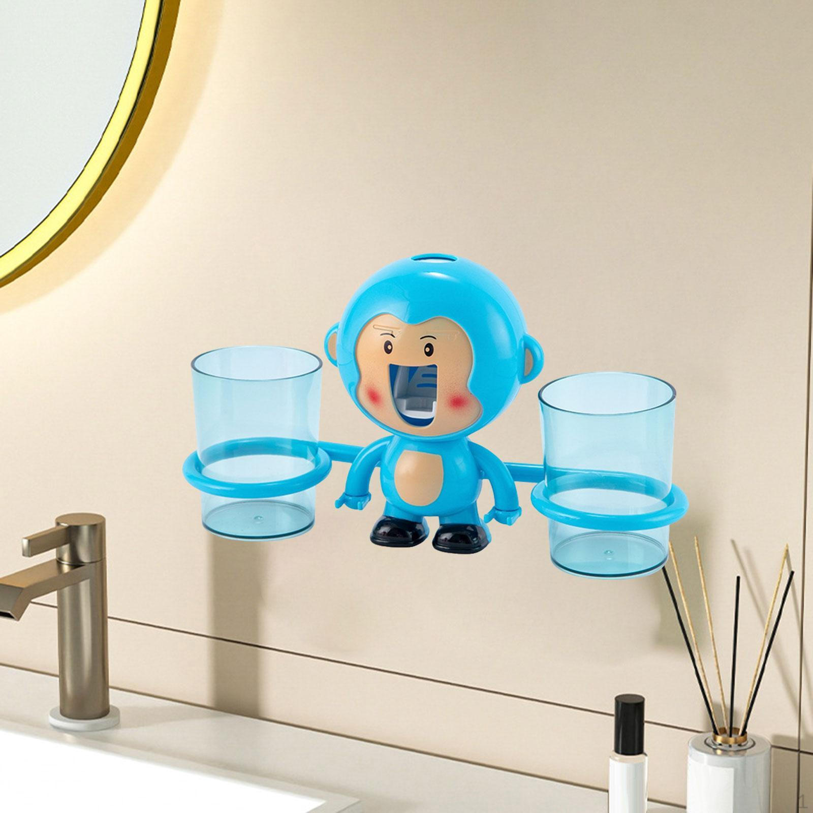 

Автоматический набор для выдавливания зубной пасты, органайзер для стаканчиков для ополаскивателя полости рта, экономящий место, простая сборка, многоцелевой синий