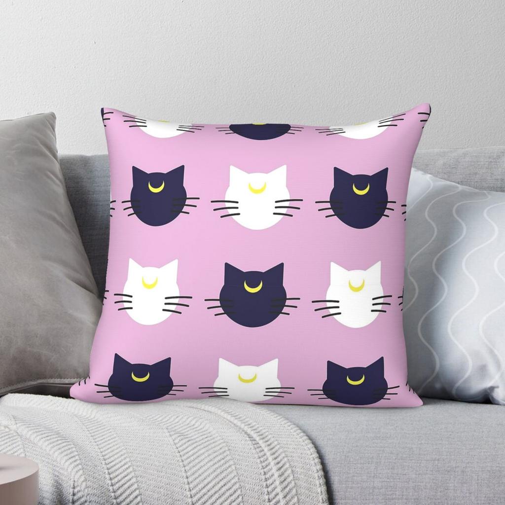 Luna And Artemis Square Pillowcase Polyester Linen Velvet Creative Zip Decor Room Cushion Cover Wholesale