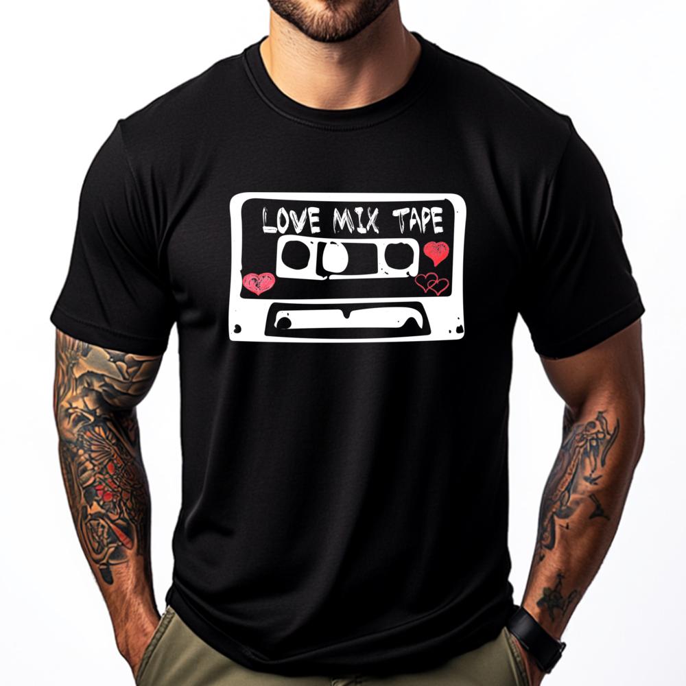 

Love Mix Tape 80 90 Cassette Hearts Mens Designer Clothes Luxury T-Shirt EU SIZE Cool Fashion Camiseta - Men s Summer Cotton ... S разноцветный