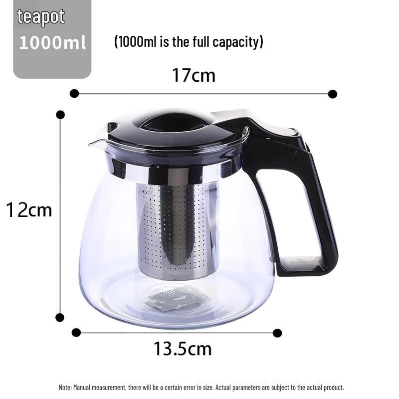 Mengting Heat-Resistant Glass Teapot with Stainless Steel Infuser
