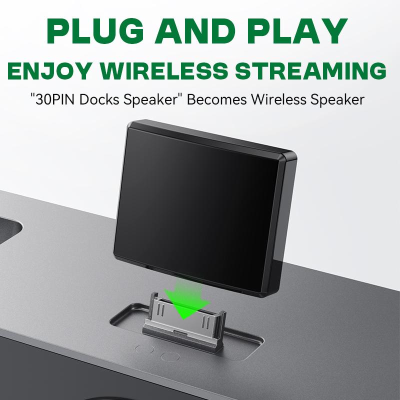 30Pin Bluetooth 5.4 Audio Receiver HIFI Lossless Music High Compatibility Wireless Adapter A2DP For 30 Pin Docks Analog Speaker