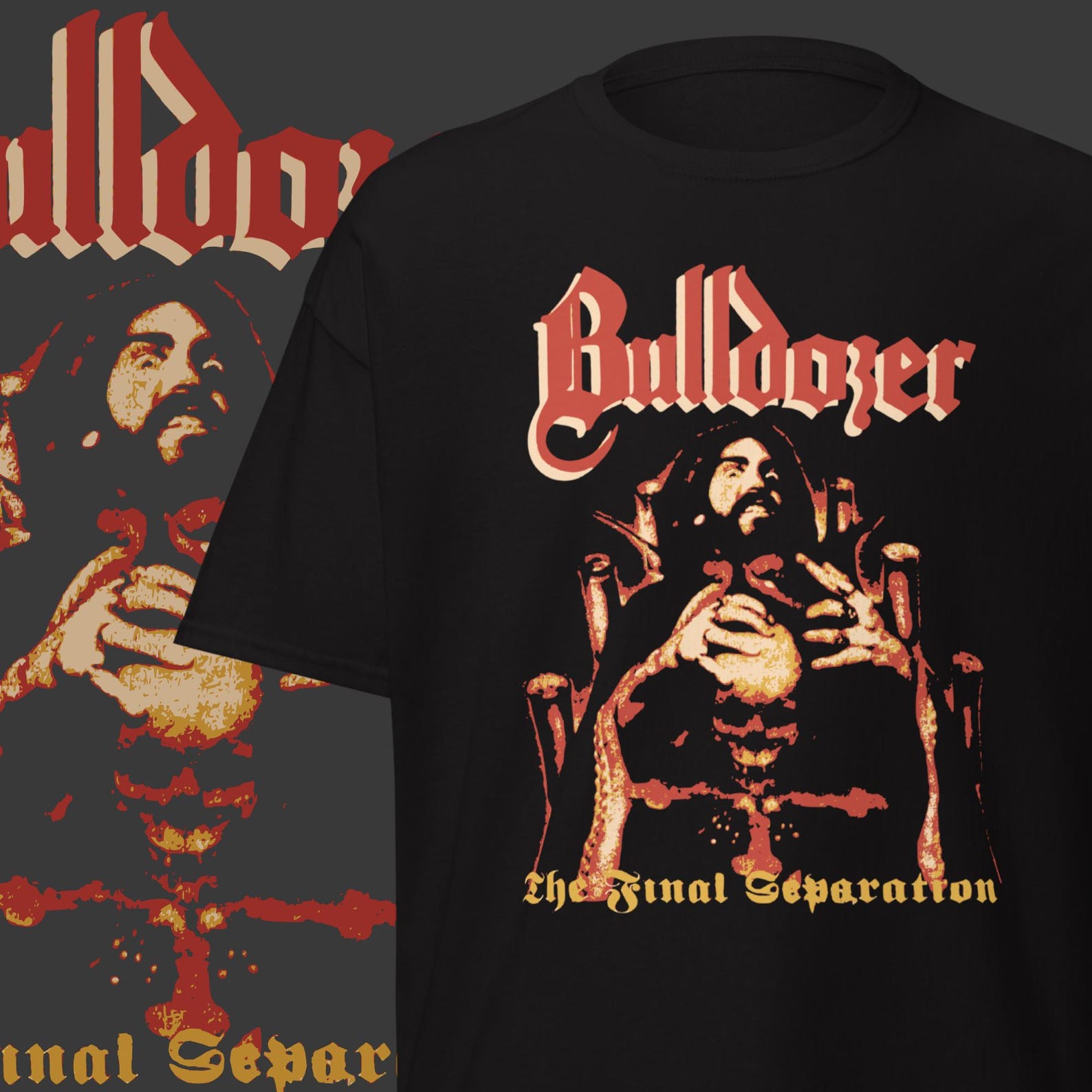 Bulldozer Band T-Shirt Black Metal Band Merch Gothic Clothing for Metalheads 2XL