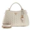 GUESS Cream Handbag for Women - Cheryl Triple Compartment Satchel Stone 338815