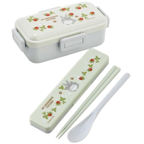 Skater Bento Box My Neighbor Totoro Studio Ghibli Strawberry 530ml Antibacterial Fluffy Dome Lid for Women Made In Japan PFLB6AG-A