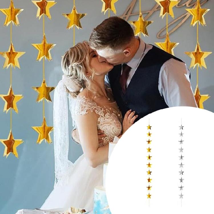 Hanging Star Banners Hanging Ornament Decorative Party Backdrop Decorations for Birthday Wedding Baby Showers