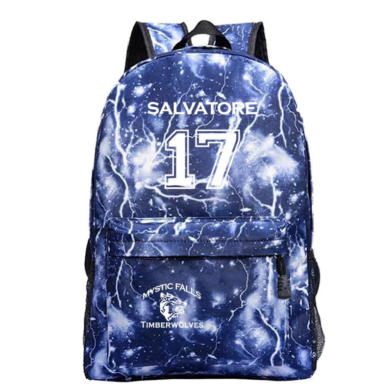 Vampire Diaries Peripheral Elementary and Secondary School Bags Grades 3-6 Casual Backpacks