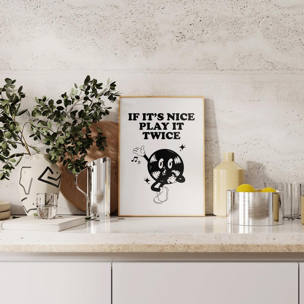 Tired and Wired Retro Coffee Canvas Print Funny Mascot Kitchen Wall Art Poster for Modern Living Room Bedroom Home Decor Gifts