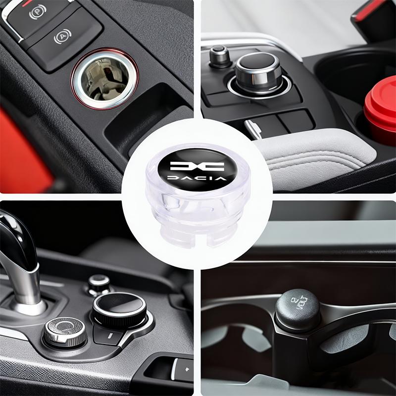 Car Cigarette Lighter Cover DustProof Decoration Cap For Dacia Logan Sandero Duster Lodgy Spring Stepway Bigster Jogger Dokker