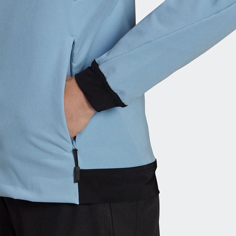 Adidas Solid Color Pocket Detail Hooded Jacket Women Jacket Sky-Blue GQ4255