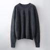 2025 Autumn/Winter Women's Seamless Knit Wool Sweater - Round Neck, Loose Fit, Plus Size, Long Sleeve Top