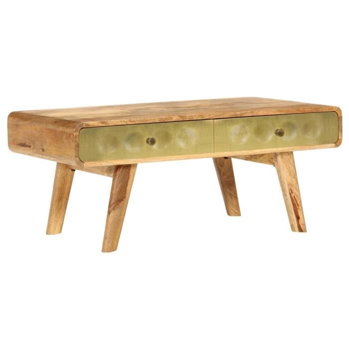 VidaXL Table basse Bois de manguier massif 90 x 50 x 40 cm
