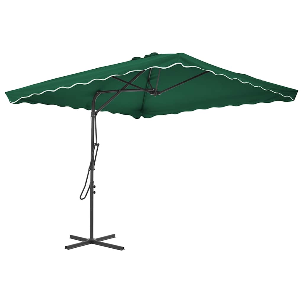 250x250 cm Green Sun Umbrella with Steel Pole
