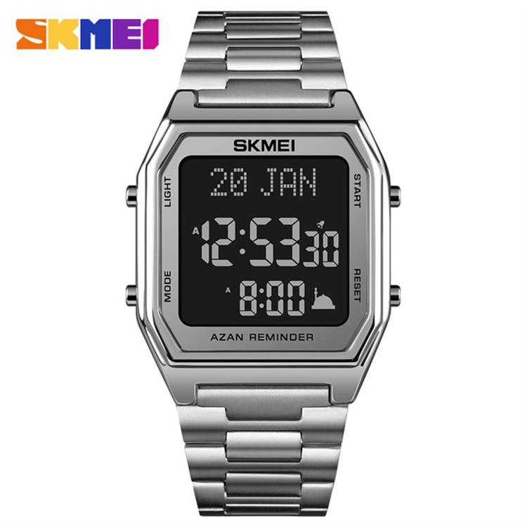 SKMEI 1763 Men's Luxury Sport Square Digital Watch Alarm LED Chronograph Japan Made Quartz Movement 30M Waterproof Stainless