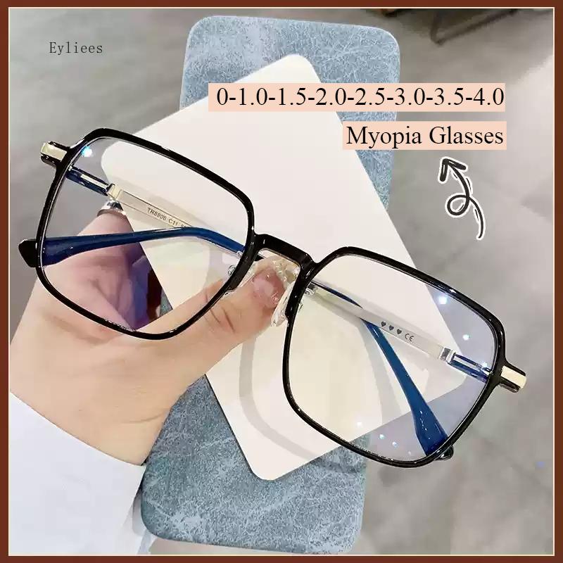 Anti- Blue-Ray Myopia Spectacles Female Male Big Frames Transparent Myopic Eyeglasses Unisex Nearsighted Optical Grade Eye Spectacles 0-4.0 culos
