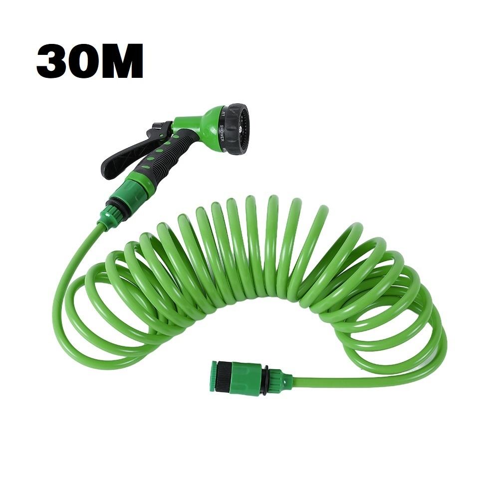 EVA Krul Tuinslang Veer Terugslag Tuinwaterslang met 3/4" Aansluiting met 7 Functie Sproeier voor Huisdier Wassen Auto Wassen