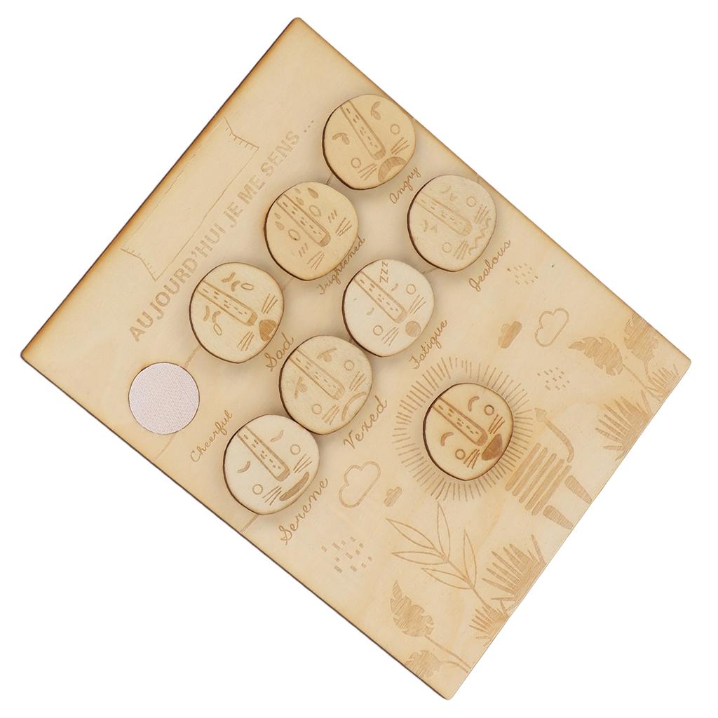 Feelings Chart for Kids Montessori Wooden Daily Moods Feelings Sign Educational Toy for Home School