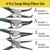 4pcs Multifunctional Circlip Pliers Set, Internal & External Retaining Ring Pliers for Industrial & DIY Use