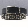 Gothic Star Rivet Cowhide Leather Belt - Western Y2K Style