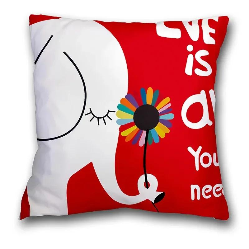 Anime Cat and Dog Pillow Pillowcase Home Sofa Car Waist Cushion Cover Nordic Cartoon Animal Whale Zebra